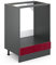 Vicco Herdumbauschrank R-Line, Bordeaux Hochglanz/Anthrazit, 60 cm, AP Eiche
