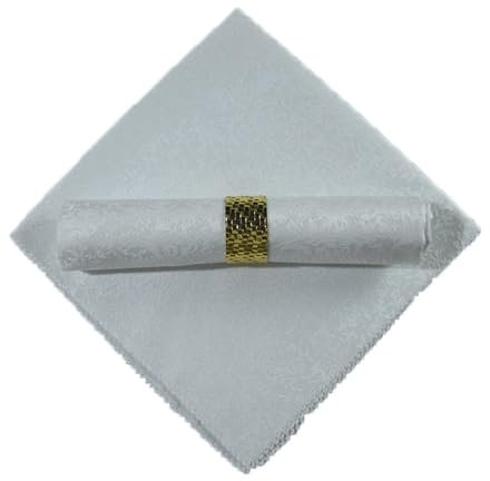 Wambere 6 Stück 48x48cm Stoffservietten Quadratisch Stoffserviette Wiederverwendbare Servietten Stoff Cloth Napkins Tischservietten Tischdekoration für Hochzeit Party Abendessen Restaurant,Weiß
