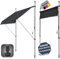 DELUKE® Klemmmarkise 300cm breit - mit Handkurbel | Balkonmarkise ohne Bohren, Sonnenschutz UV-beständig, Sonnenmarkise höhenverstellbar, Markise mit Gestell | 300x120x200-300cm Schwarz