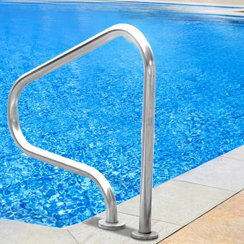 Humanisierte Pool Haltegriff Einstiegshilfe, 304 Edelstahl Handlauf Pool, Handlauf Geländer für Schwimmbad, Wasserpark, 200kg Tragfähigkeit, mit Zubehö(1 piece)