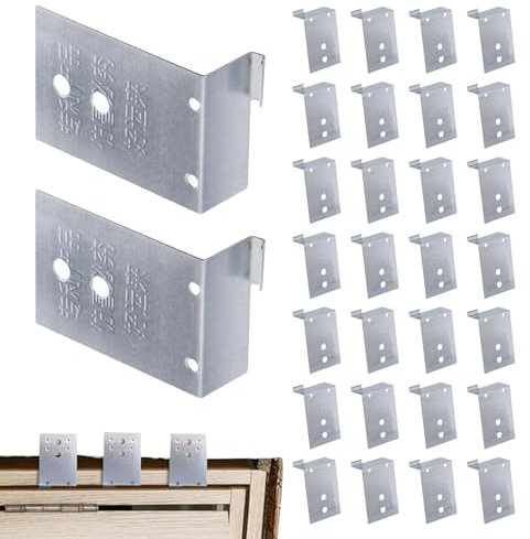 HunicandIU Fijación de marco de puerta de madera, fijación para marcos de puertas, 30 piezas de aleación para marcos de puertas de madera, marcos de ventanas y otros muebles de madera