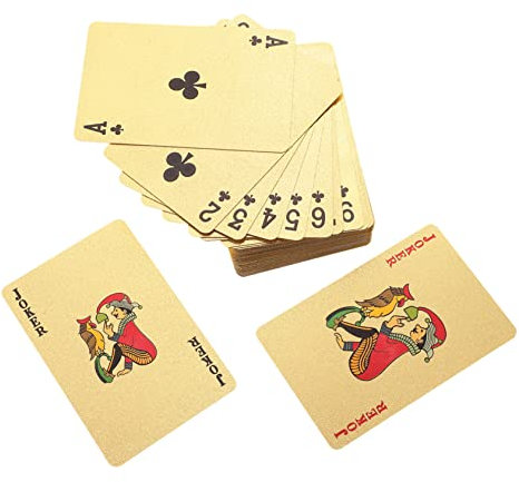 Alasum 3stücke Goldene Pokerkarten Wasserdichtes Kartendeck Für Partys Und Versammlungen Langlebig Und Waschbar Für Spieleabende Und Unterhaltung