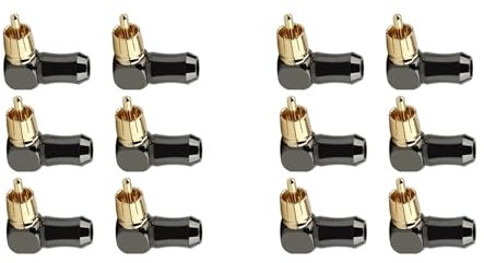 Decqerbe 12-Teiliger Cinch-Stecker, Audio-Stecker, 90-Grad-Lautsprecheranschluss zum LöTen Von Videokabeln