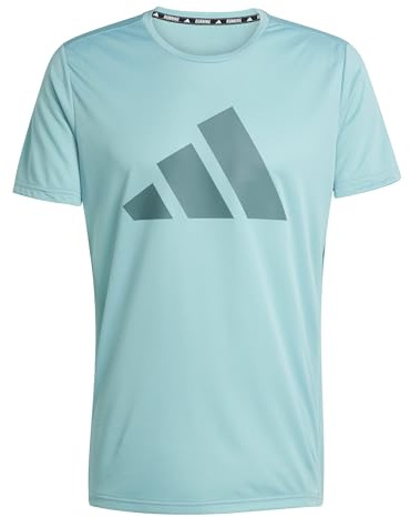 adidas Men's Run It Stripes Tee, Mint ton, L