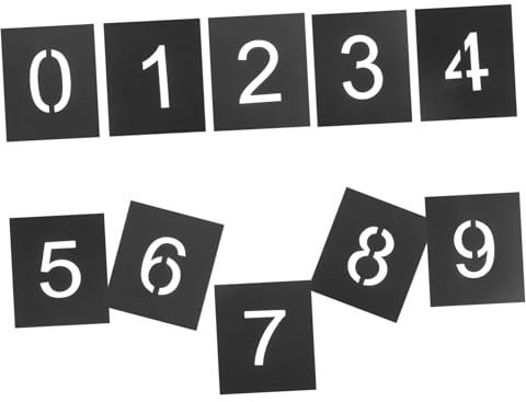 ROMISBABA 1 Set Adressschild Vorlage Große Zahlenschablonen Gehwegschablonen Nummernschild Schablone Nummernvorlagen Bordstein Schablonen Set Nummern Briefkastenschilder 0–9