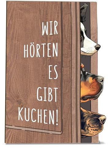 Grußkarte Hunde Holzkarte - Geburtstagskuchenkarte Geburtstagskarte | Postkarte für Hundebesitzer, Tierische Hunde-Geburtstagskarte, Hunde-Postkarte, Hundeliebhaber