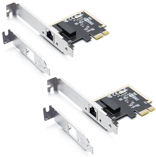 H!Fiber - Tarjeta de red PCIe de 1 GB, negociación automática 10/100/1000Mb/s, Gigabit PCIe NIC con chip Realtek RTL8111H, puerto RJ45 único, PCIe X1, tarjeta de red LAN Ethernet 1G para Windows/Linux