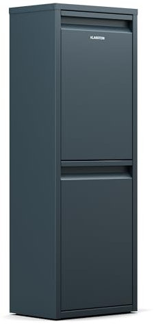 KLARSTEIN Poubelle Double 36 L - Tri Sélectif Cuisine, 2 Compartiments 18 L, Acier Inoxydable, Design Compact, Montage Mural Inclus