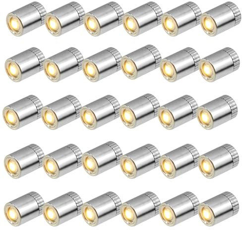 Lot de 30 mini lampes LED blanc chaud pour maison de poupée, utilisées pour la construction et la décoration de vitrines, pour travaux manuels, micro LED avec batterie, petites lumières LED pour blocs