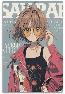 DGYKJTYDW Cardcaptor Sakura Anime-TV-Show-Poster, dekorative Malerei, Leinwand, Wandposter und Kunstdruck, moderne Familienschlafzimmer-Dekoration, Poster, 20 x 30 cm