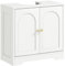 HOMCOM Meuble sous lavabo Salle de Bain Meuble sous Vasque Armoire de Rangement pour lavabo - Placard à Portes et étagère réglable, pour Bassin avec ou sans pédestal, 60 x 30 x 65 cm, Blanc