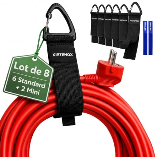 Kabel Organizer Mit Haken 8er Set Verstellbare Klettbaender Fuer Kabel Schlaeuche Seile Werkzeug Garage Werkstatt Haushalt Inklusive 2 Mini Klettbaender Extra Stark Belastbar