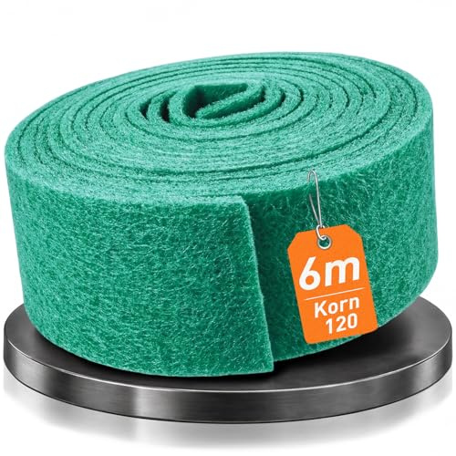 Abrasive Sanding Pads Roll Green - 6 m x 100 mm 120 Grit, Long-Lasting Sanding Pad for Metal, Wood, Paint, and Stainless Steel - Versatile Abrasive Pads for Professional and DIY Applications