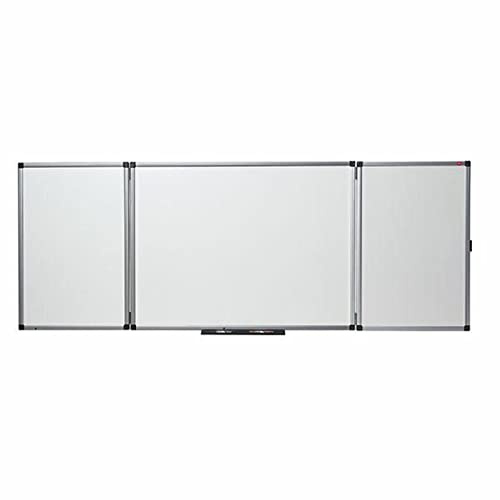 Nobo Folding Dry Wipe Whiteboard, Non-Magnetic, 1200 x 900 mm, Aluminium Trim, Fitting Kit Included, White, 31630514