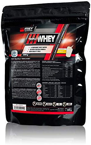 Frey Nutrition Whey Protein Vanille Zipp-Beutel, 1er Pack (1 x 500 g)