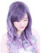 Dayiss® – peluca de mujer color lila, de pelo largo, rizado/ondulado, pelo sintético, peluca completa, fiestas de disfraces, como pelo auténtico