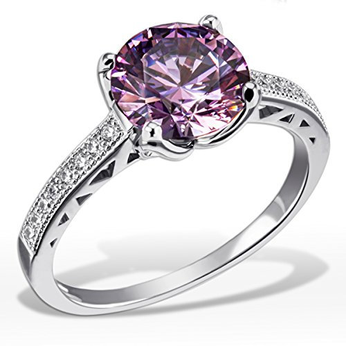 Goldmaid Damen-Ring Purple Fancy 925 Sterlinsilber gesetzt mit 16 weißen und einem lilanen Swarovski Zirconia Fa R7115SR58 Schmuck