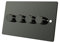 Flat Plate Black Nickel 4 Gang Dimmer 400W - 10 Amp Quad 4-Gang 2 Way 400W Light Dimmer Switch