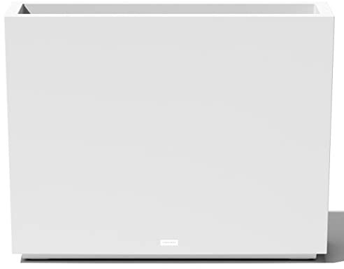 Veradek Block Series Medium Indoor/Outdoor Span Planter (30 H x 10 W x 38 L, White)