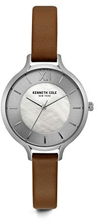 Kenneth Cole New York Silber Zifferblatt dunkel braun Lederband KC15187005