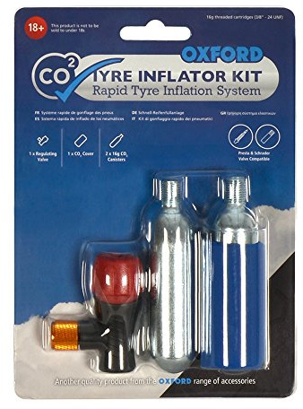 Oxford CO2 Tyre Inflator Kit with 2 Cartridges