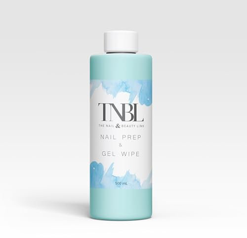TNBL Nail Prep + Gel Wipe Salon Professional Quality Gel Polish Residue Cleaner Remover Preparation & After Care, Multi-Purpose for Sanitising Nail Plate & Removing Stickyness … (500ML)