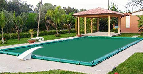 ASTRAL - Lona de Cobertura Invernal de tamaño 5 x 10, Verde/Negro, 210 gr/m², con faldillas