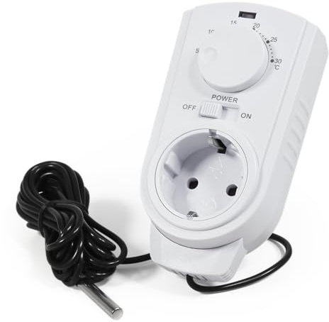 McPower Steckdosen-Thermostat Klimaregelung | TCU-440 | 5-30°C, max. 3.500W, 230V/16A, Temperatur-Fühler | Temperaturregelung Steuerung von Klimageräten und Heizungen ohne Kabelverlegen