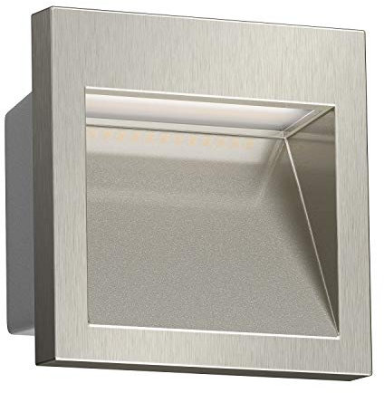 ledscom.de LED Wandeinbauleuchte NOLA, Downlight für außen, IP54, aluminium glänzend, 90 x 90mm, warmweiß