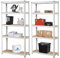 Scaffale Metallo Garage 180x90x40cm Ad Alta Portata 875kg, 5 Ripiani Mdf, Scaffale Salvaspazio Ideale Per Garage, Officina, Cantina, Magazzino, Design Modulare (Doppio, Bianco)
