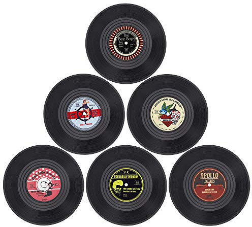 Schallplatten Untersetzer Set Retro Vinyl rutschfeste Tasse Matte Getränke Kaffee Matte für Tee Bier Beer Weinglas 6 Stück