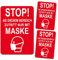 Maskenpflicht Aufkleber Sticker Zutritt nur mit Maske Markierung Hinweis Hinweisschild für Handel Einzelhandel Behörden Folie selbstklebend R110 (3er Set Zutritt Maske)