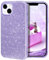 MILPROX iPhone 13 Hülle Glitzer Schutzhülle Bling DREI-Schicht-Hybridstruktur Slim Kristallklar schützende Hülle kompatibel mit iPhone 13 - Violett