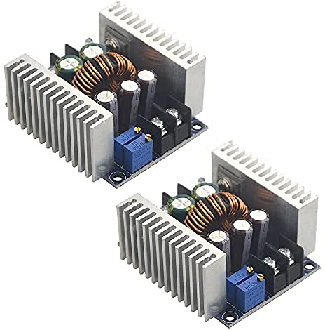 BGTXINGI 2 Stück 20A 300W High-Power Buck Converter Step-Down Modul DC 6–40 V auf DC 1,2–36 V Einstellbare Konstantspannung Konstantstrom Power Modul Laden LED Drive mit Kurzschlussschutz