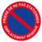autocollant interdiction de stationner – stationnement interdiction – emplacement réservé- sticker en plastique 21x21cm (1) rouge