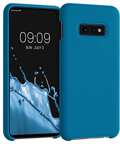 kwmobile Hülle kompatibel mit Samsung Galaxy S10e Hülle - Silikon Handy Case - Handyhülle weiche Oberfläche - kabelloses Laden - Karibikblau