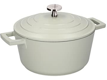 MasterClass Medium Casserole Dish with Lid 5 Litre/28 cm, Lightweight Cast Aluminium, Induction Hob and Oven Safe, Mint