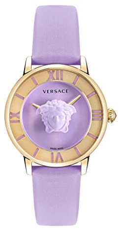 Versace La Medusa VE2R00522 Damen-Armbanduhr, 38 mm, Violett, Gold, La Medusa