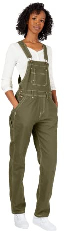 Dickies Women's Protective Bib Women s Dungarees, RINSED MILITARY GREEN, S-XXL UK