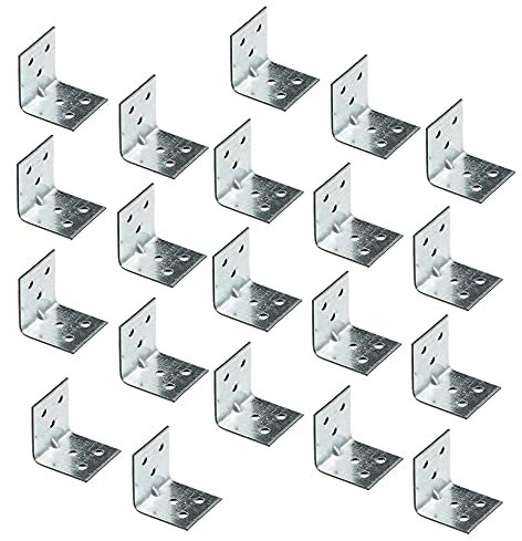 VHG Winkelverbinder mit Sicke 20er Set (30 x 30 x 30 x 1.5)- 90 Grad L Klammern Eckwinkel, Verzinkt Holzverbinder, Verstärkt Schwerlast Winkel Stütze für Holz- Bauwinkel für Möbelverbinder