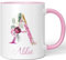 JUNIWORDS Tasse, Abba, Name Anfangsbuchstabe Initial Alphabet Floral Buchstabe A Monogramm Motiv, Rosa (5491085)