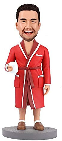 mydedor Benutzerdefinierte Kopf Puppe, Mann im roten Mantel benutzerdefinierte Kopfköpfe, handgemachte Pferdekopf Figuren, Geschenk, benutzerdefinierte Skulptur für Herren