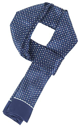 WANYING Edler 100% Seide Herrenschal 11 Momme Seidenschal für Herren Schaltuch Casual Business 155×26cm - Kariert Dunkelblau