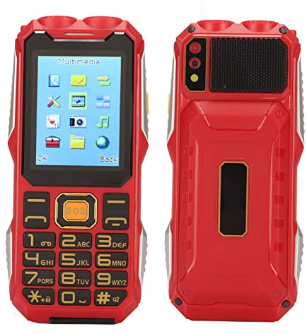 Unlocked Rugged Phone for Seniors - 2.4 Display 3000mAh Battery FM Radio 1.3MP Camera Durable Design Easy Operation Red