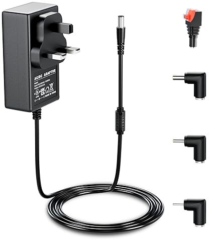 12V 2A Power Supply Adapter, Power Supply for LED Strip Lights, 24W UK Plug with 4 Converter for Router CCTV Camera