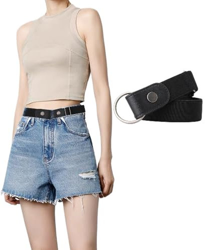MINISONA Gürtel Ohne Schnalle,Elastischer Breiter Schnallenfreier Damen Gürtel,Unsichtbarer Elastischer Gürtel für Jeans Hosen Kleid