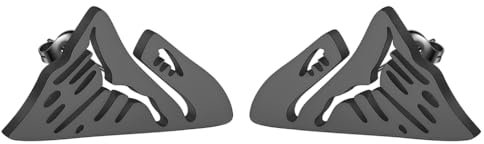 LUTAKU Minimalistische Berg-Ohrstecker, Edelstahl, graviert, Berg-Ohrstecker für Damen und Herren, zierlicher Landschaftsbau, Schmuck, Geschenk, Edelstahl