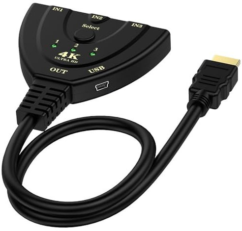 Nuovo 4K 2K 30Hz 3D 3 Ingresso 1 Uscita Mini 3 Porte HDMI Switcher Compatibile per PS3 PS4