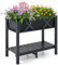 GOPLUS Jardinera elevada con estante, jardinera elevada con agujeros de drenaje, resistente a la intemperie, para jardín y terraza, 86 x 45 x 73 cm, HU5223ITDE