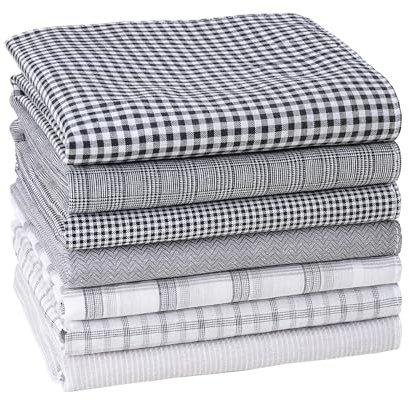 HOULIFE Herren Taschentücher - Weiche Baumwolle Klassisches Kariertes Taschentuch Set, Anzug Einstecktuch, Schwarz
